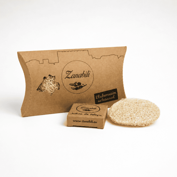 Pack 2 Discos Faciales de Luffa + Jabón de Alepo Zanabili (20gr)
